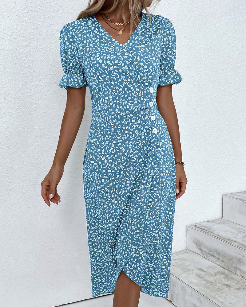 Charlene™ | Fresh Bloom V-Neck Dress