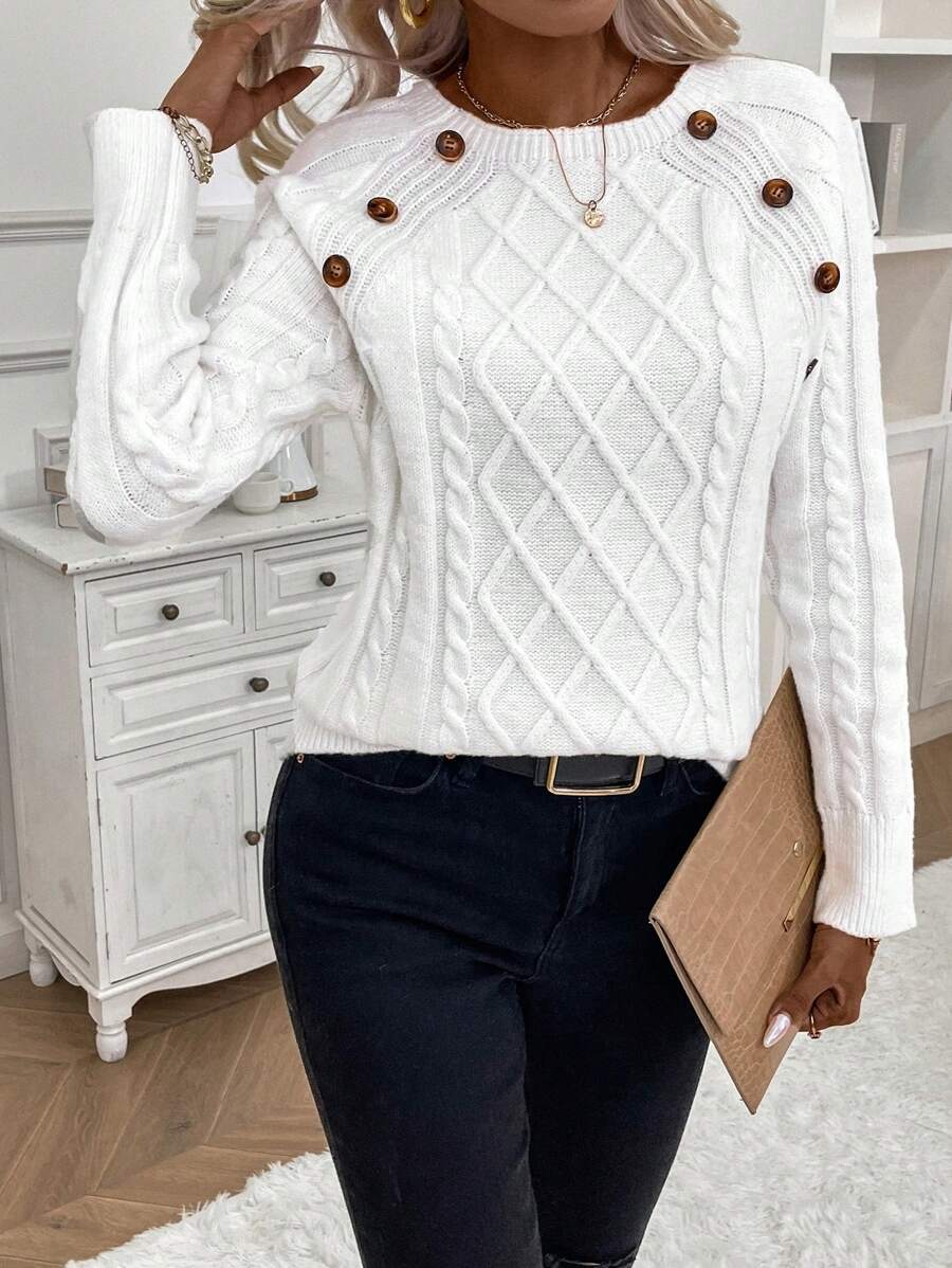 Betsy™ | Button-Detail Cable Jumper