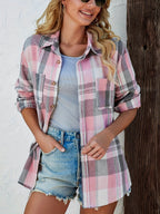 Harper | Women's Oversized Plaid Flannel Button-Down Shirt