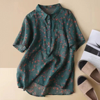 Annette™ | Floral Half-Placket Shirt