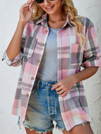 Harper | Women's Oversized Plaid Flannel Button-Down Shirt