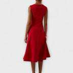 Sheila™ | Draped Asymmetric Midi Dress