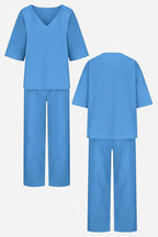 Carmen | Women's V-Neck Batwing Top and Straight-Leg Pants Set