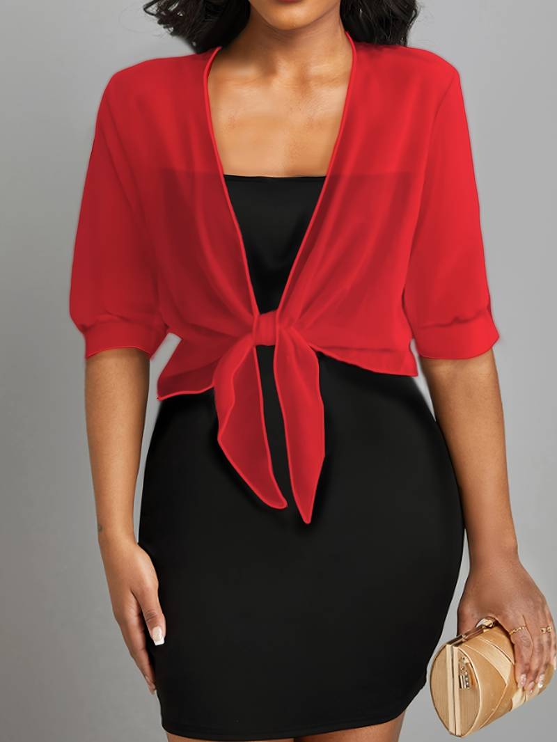 Pearl | Women's Sheer Tie Front Cardigan Open Front Cover Up