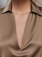 Eva™ | Premium V-Neck Satin Blouse