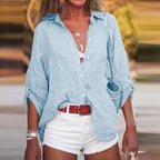 Brisa | Women's Linen Button Down Shirt Long Sleeve Oversized Top