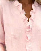 Sophie | Women's Ruffle V-Neck Long Sleeve Blouse Spring Top