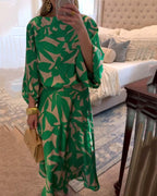 Ashley™ | Two-Piece Printed Set with Lantern Sleeves