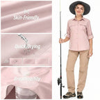 Trek | Women's UPF 50 Long Sleeve Hiking Shirt Roll-Up Safari Shirt
