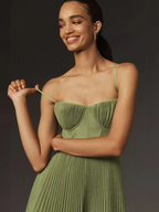 Sonya™ | Sculpted Pleated Maxi Dress