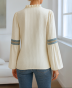 Monica™ | Vintage V-Neck Blouse