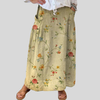Mella™ | Retro Elegant Floral Art Elastic waistband Pocket Skirt