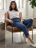 Atlas | Women's High Waist Wrap Front Cropped Tapered Pants