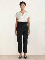Atlas | Women's High Waist Wrap Front Cropped Tapered Pants