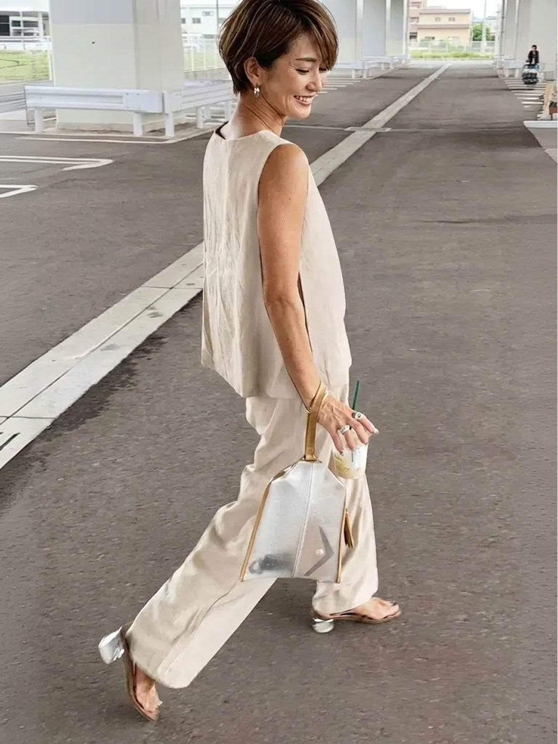 Olivia | Women's Sleeveless Tank Top and Wide-Leg Pants Set