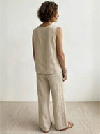 Olivia | Women's Sleeveless Tank Top and Wide-Leg Pants Set
