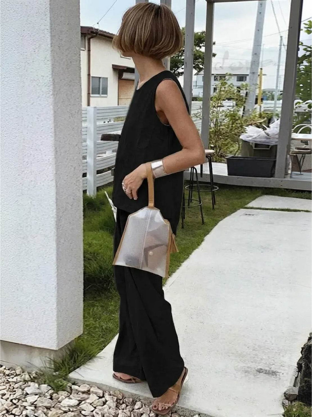 Olivia | Women's Sleeveless Tank Top and Wide-Leg Pants Set