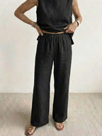 Olivia | Women's Sleeveless Tank Top and Wide-Leg Pants Set