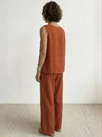 Olivia | Women's Sleeveless Tank Top and Wide-Leg Pants Set
