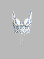 Santorini | Women's Embroidered Crop Top & Maxi Skirt Co-Ord Set