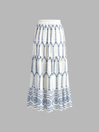 Santorini | Women's Embroidered Crop Top & Maxi Skirt Co-Ord Set
