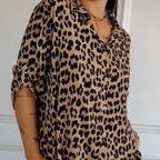 Charlene™ | Stylish Leopard Print Blouse